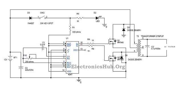 100 watt inverter circuit diagram