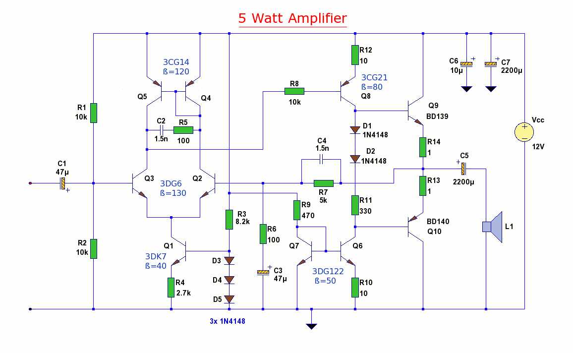 12 volt amplifier circuit diagram