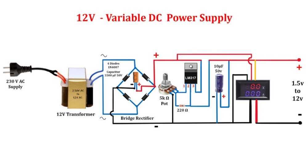 12 volt power supply circuit diagram