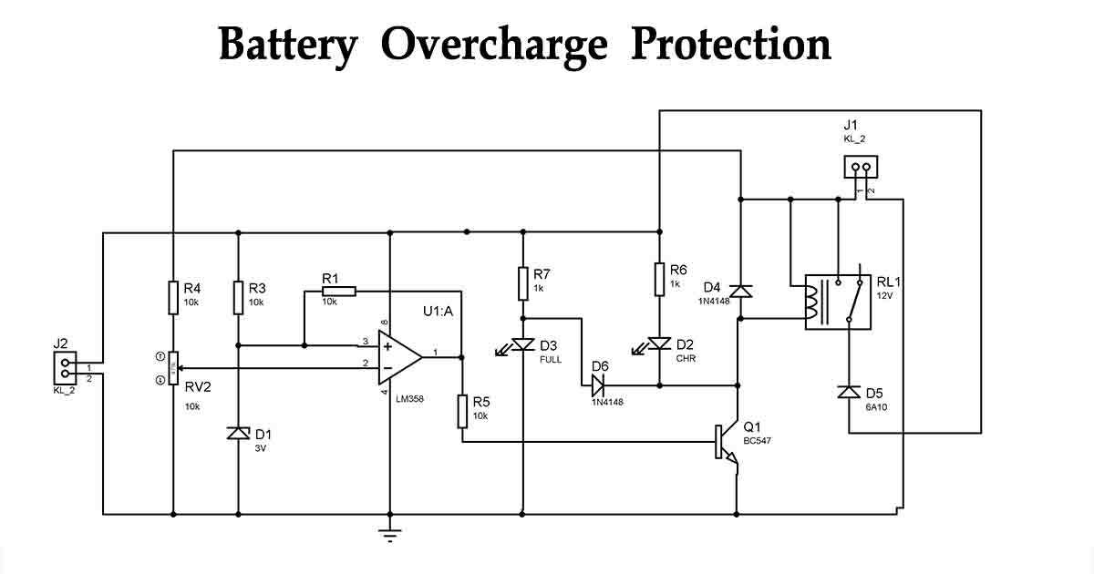 12v battery overcharge protection circuit diagram