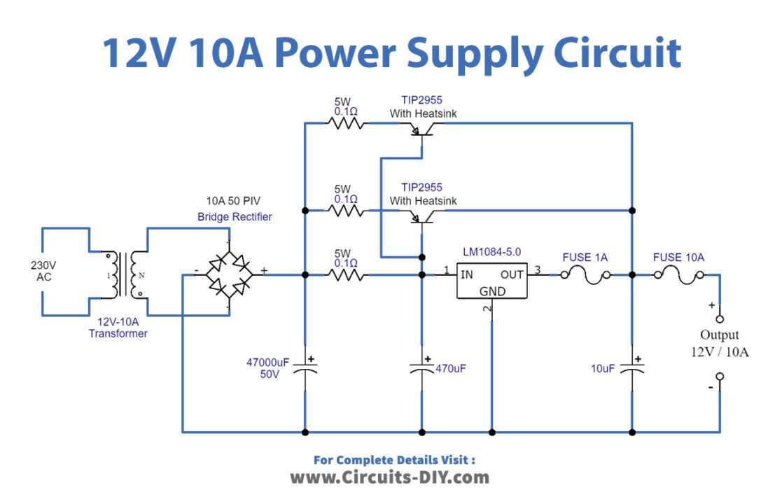 12v dc power supply circuit diagram
