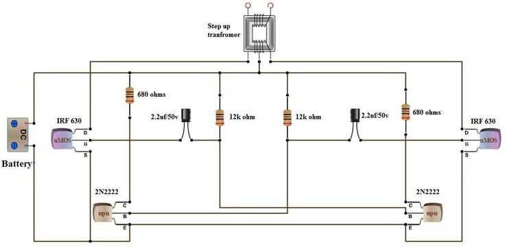 12v dc to ac converter circuit diagram