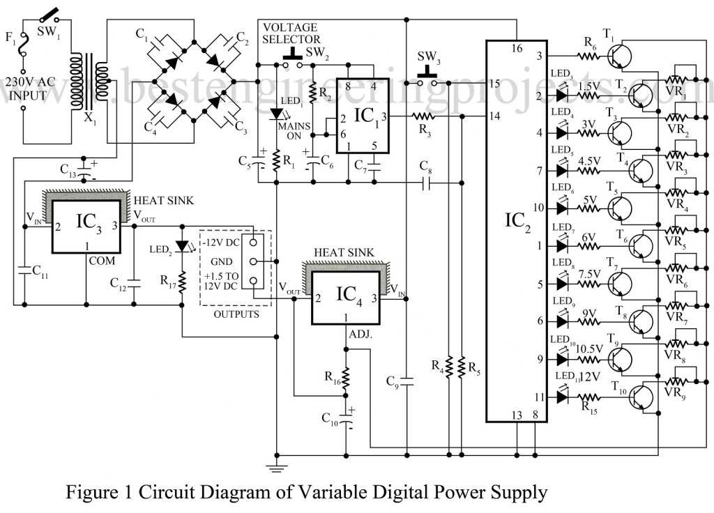 12v 15a power supply circuit diagram