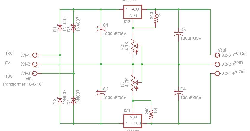 18v dc power supply circuit diagram
