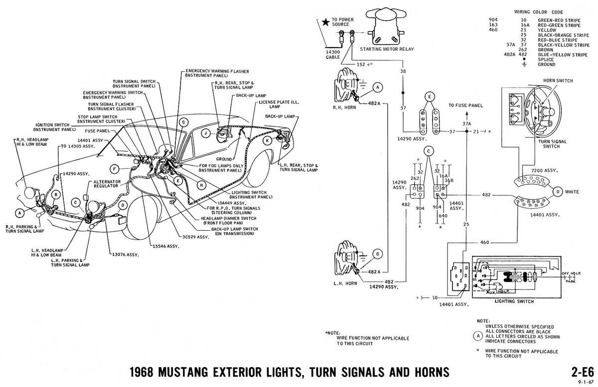 1968 mustang brake light wiring diagram