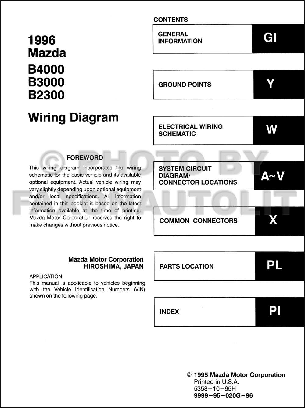 1996 mazda b2300 radio wiring diagram