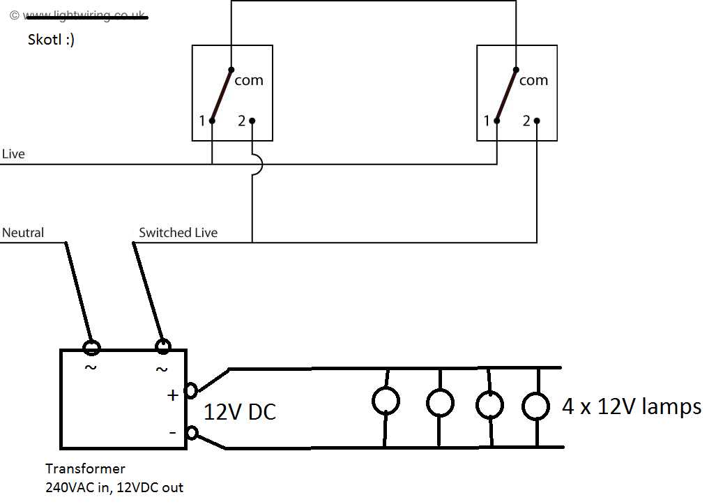 2 switches 3 lights wiring diagram
