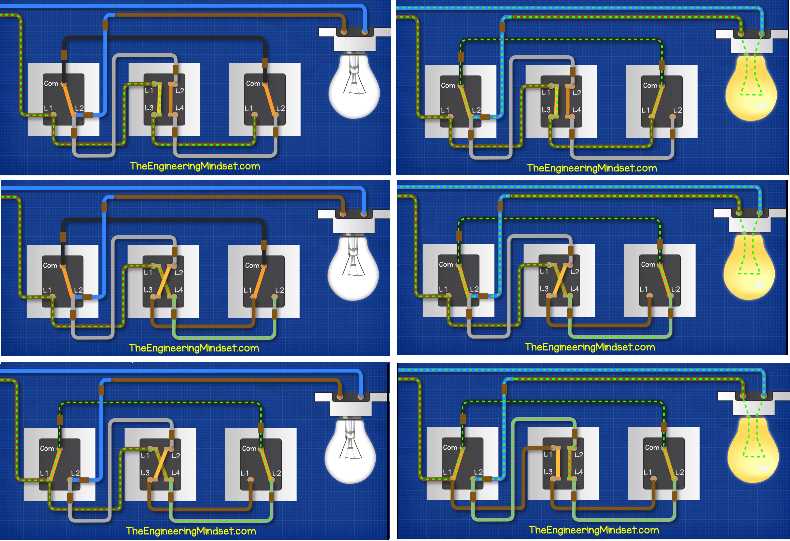 2 way intermediate lighting circuit wiring diagram