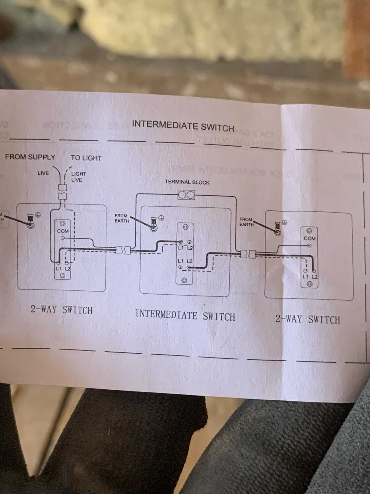 2 way intermediate lighting circuit wiring diagram