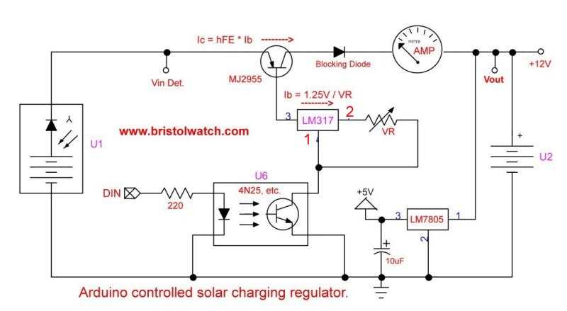 20 amp solar charge controller circuit diagram