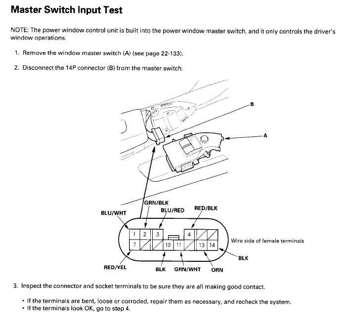 2001 honda civic power window wiring diagram