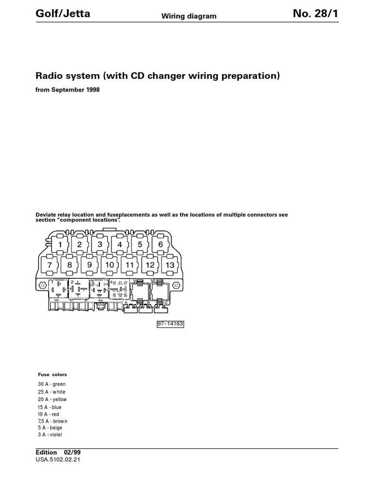 2002 vw golf radio wiring diagram