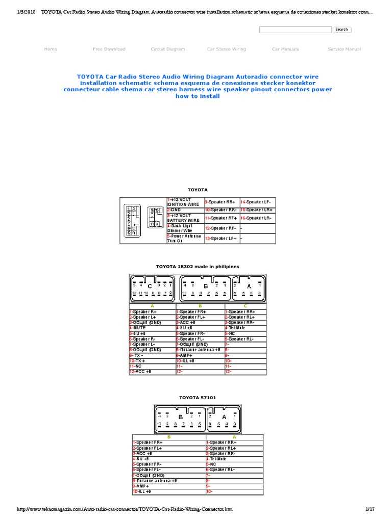 2004 toyota avalon radio wiring diagram