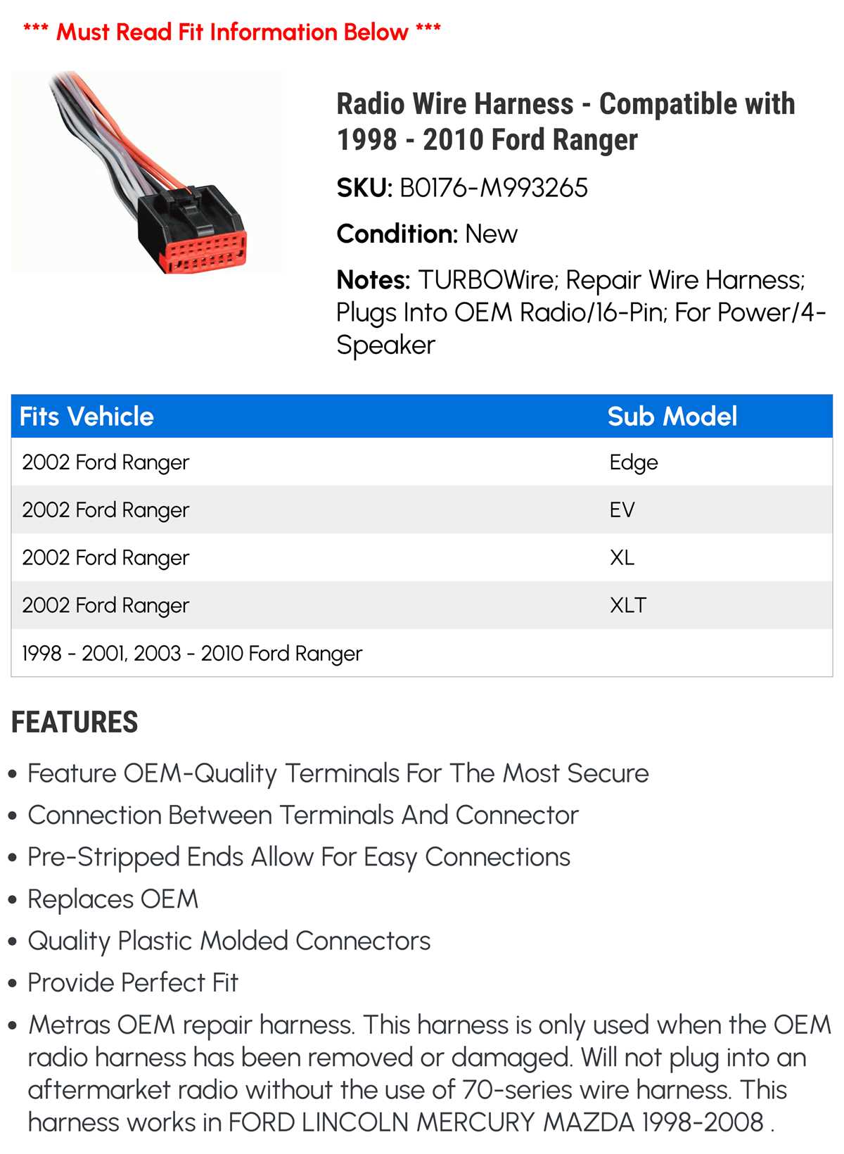 2005 ford ranger stereo wiring diagram