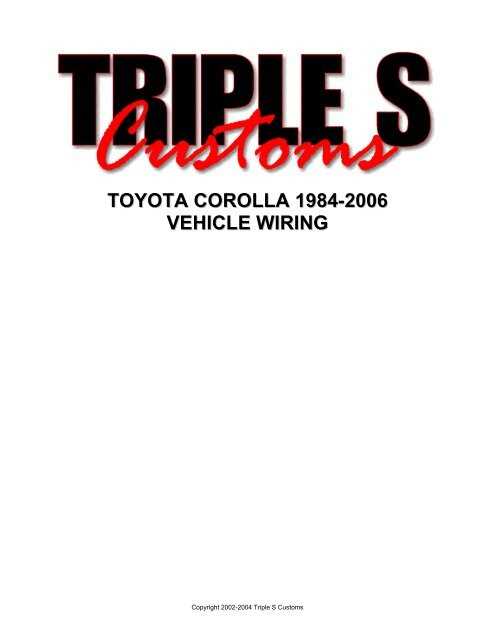 2006 corolla wiring diagram