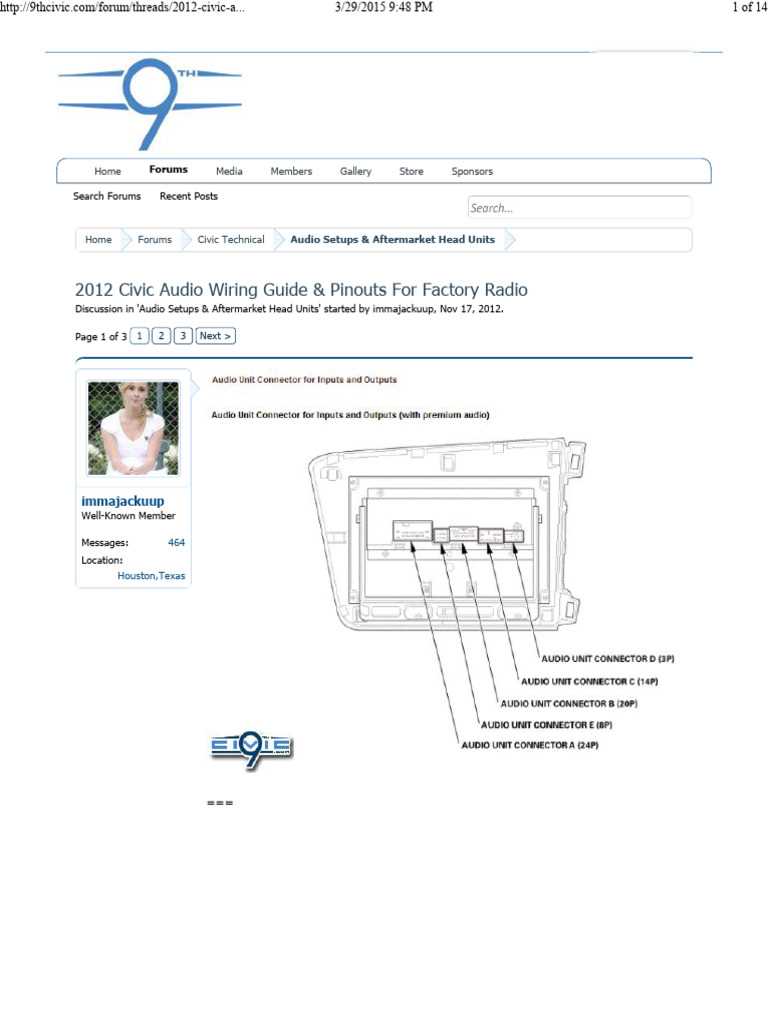 2013 honda civic stereo wiring diagram