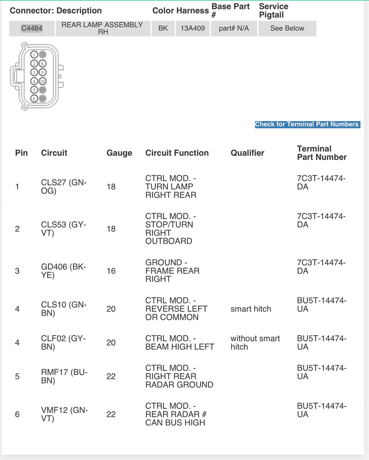 2014 f150 tail light wiring diagram