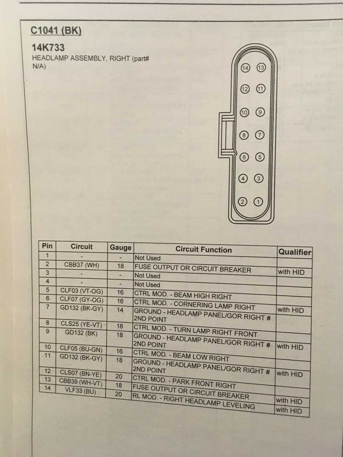 2014 ford fusion headlight wiring diagram