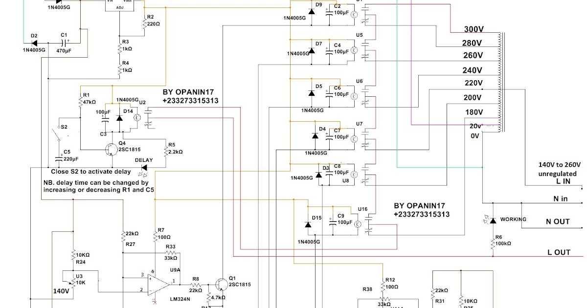 220v ac voltage stabilizer circuit diagram