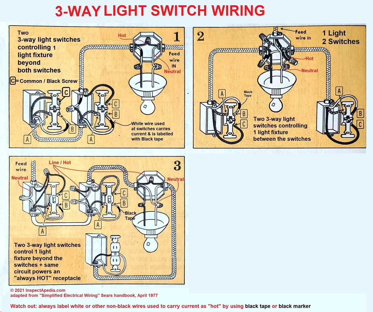 3 way light switching wiring diagram