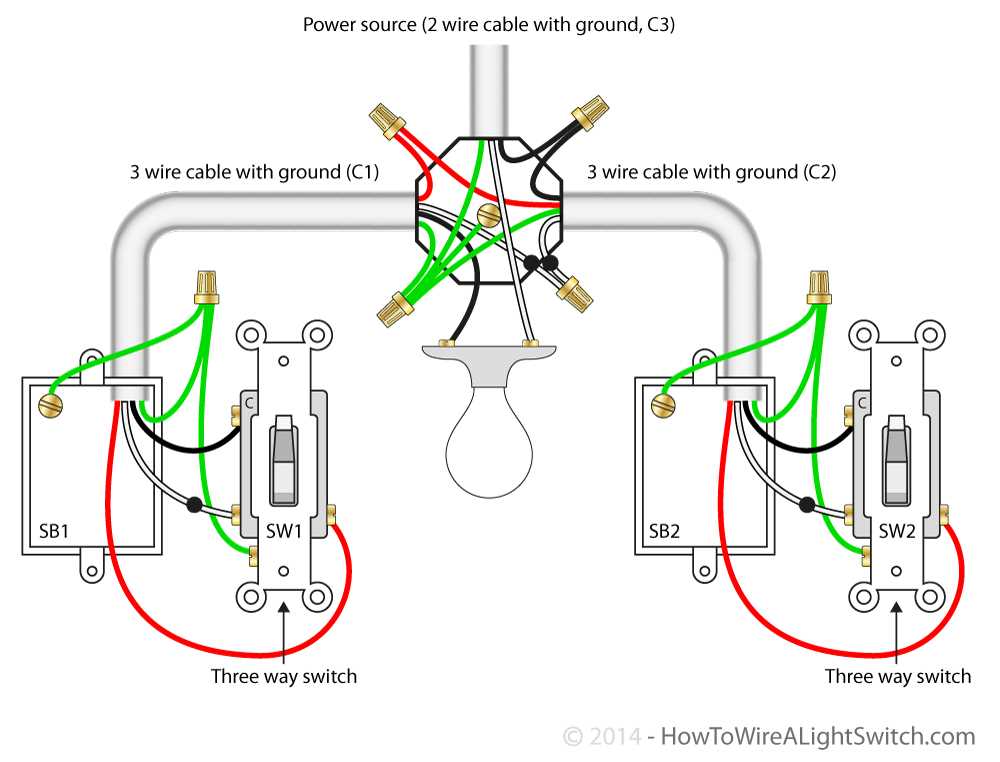 3 way lighting circuit wiring diagram