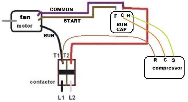3 wire ac capacitor wiring diagram