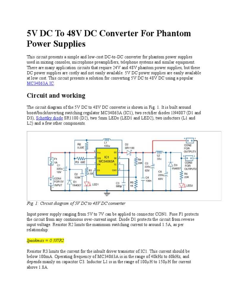 48v dc power supply circuit diagram