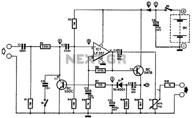 500 watt audio amplifier circuit diagram