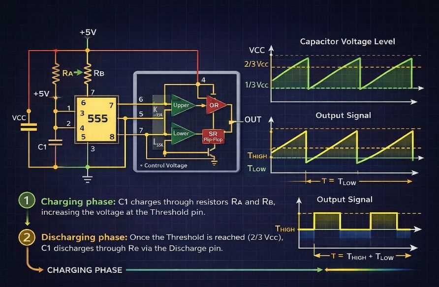555 timer oscillator circuit diagram