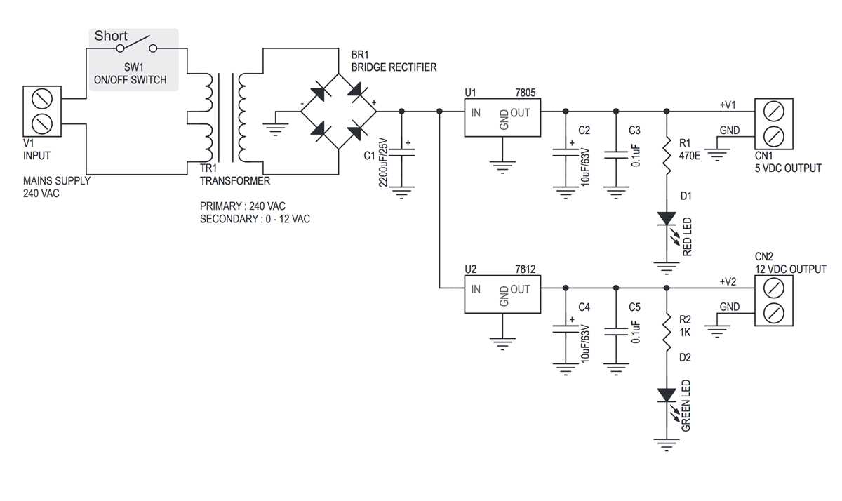 5v regulated power supply circuit diagram