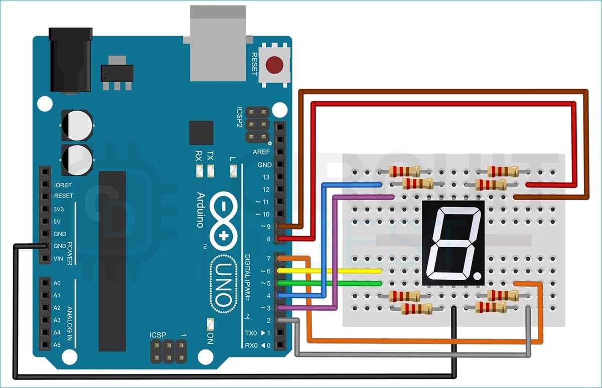 7 segment display schematic diagram