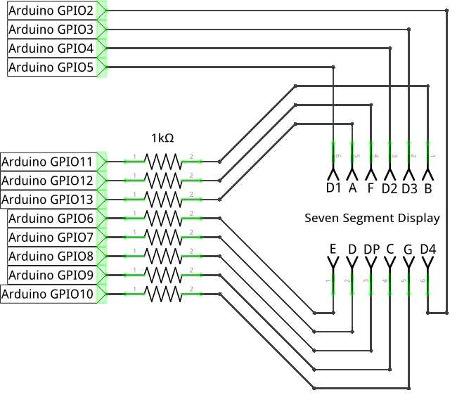 7 segment display schematic diagram