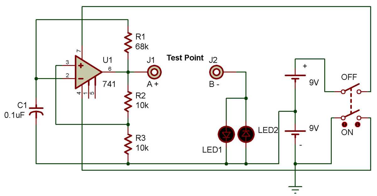 741 ic tester circuit diagram