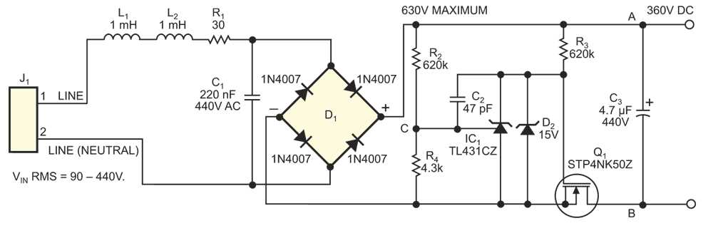 ac current limiter circuit diagram