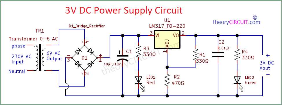 ac to dc power supply circuit diagram