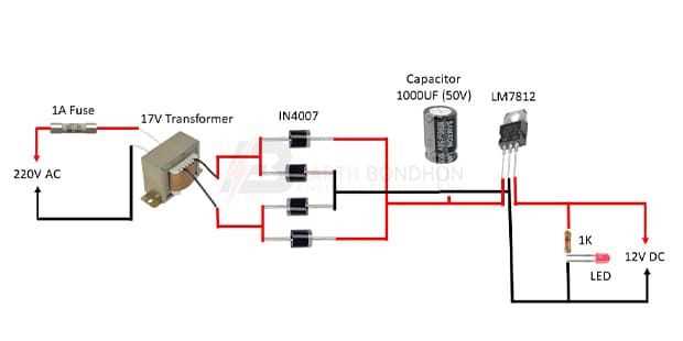ac to dc power supply circuit diagram