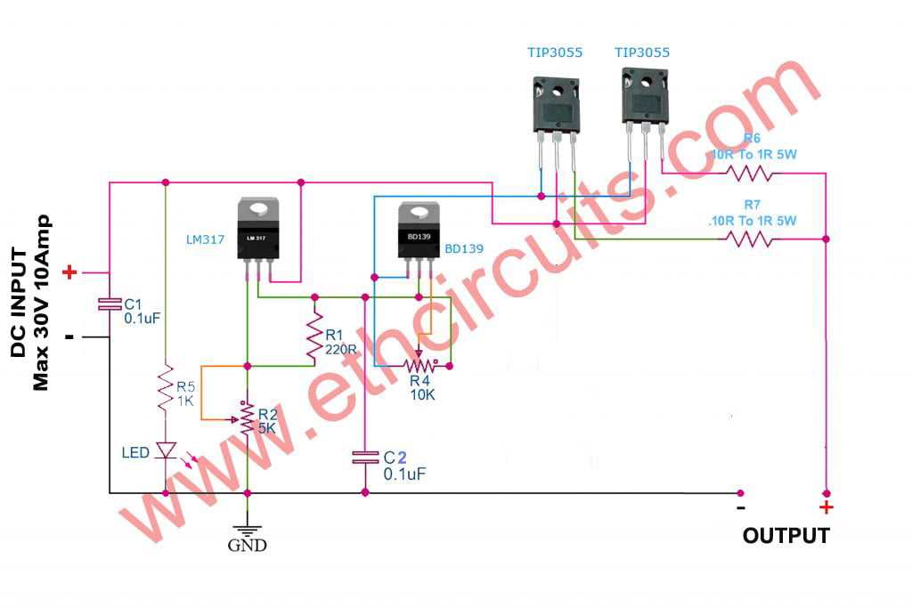adjustable power supply circuit diagram