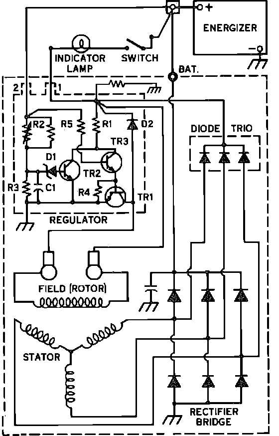 alternator regulator schematic diagram