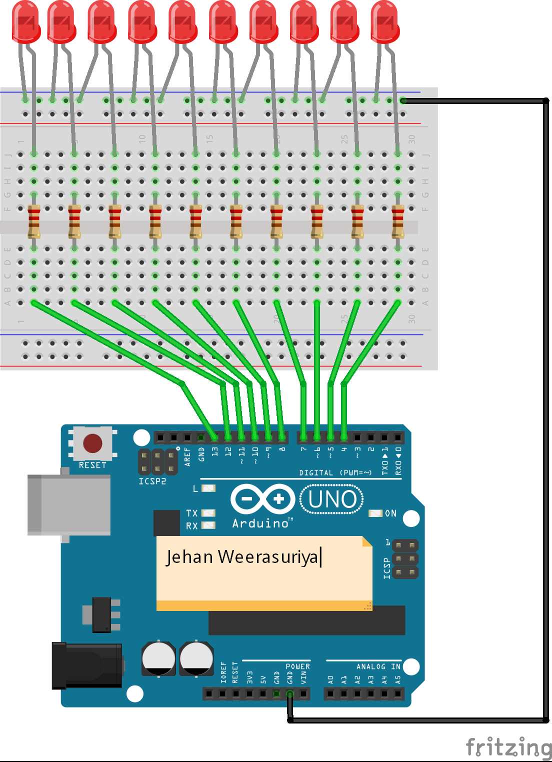arduino led circuit diagram
