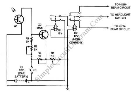 auto headlight wiring diagram