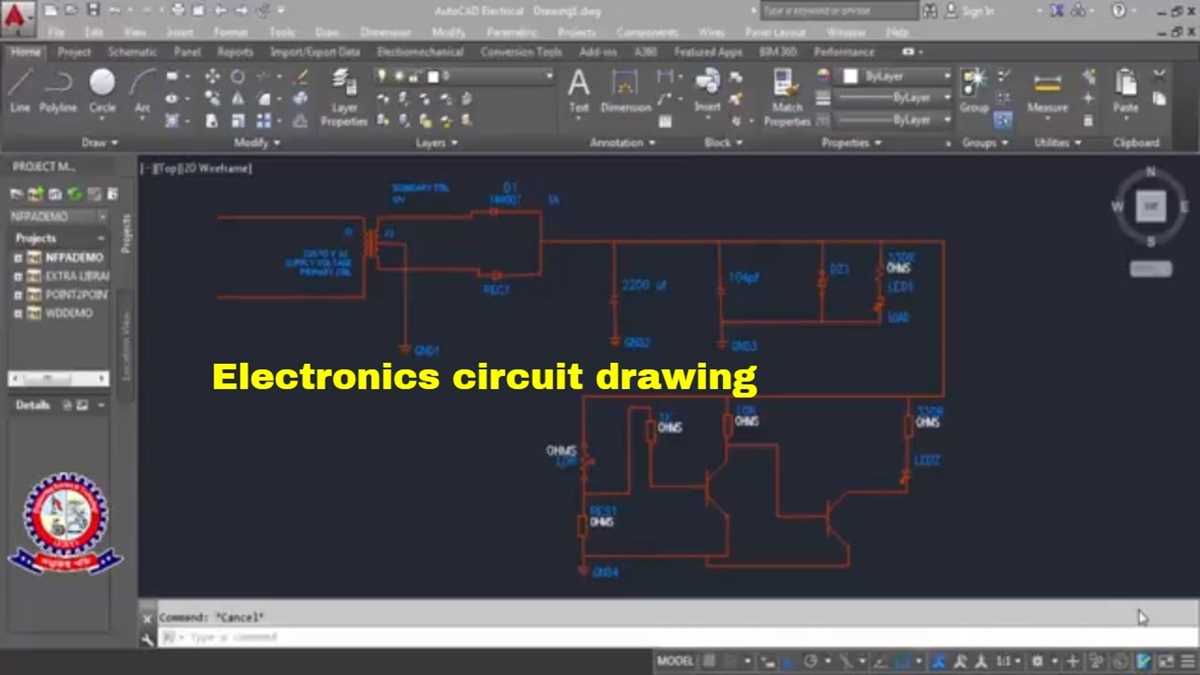 autocad circuit diagram