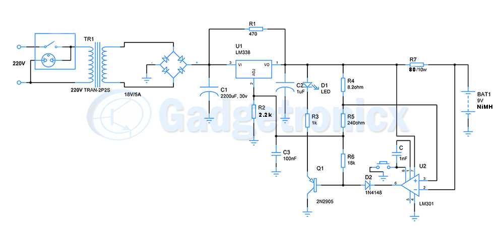battery charging board circuit diagram