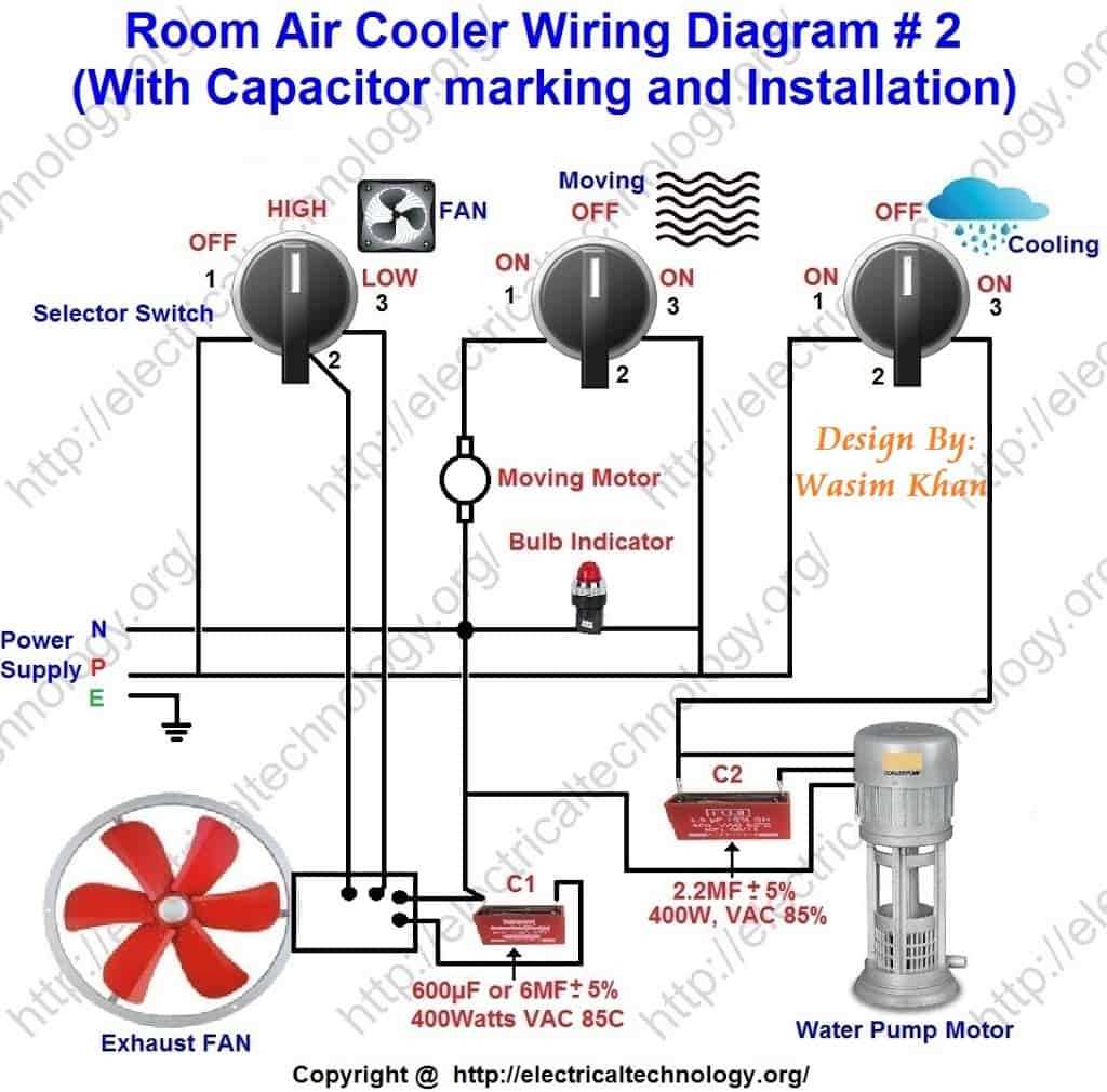 capacitor 4 wire ac motor wiring diagram