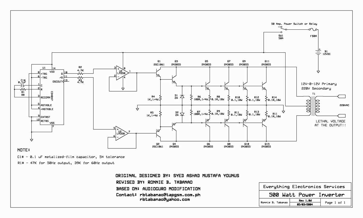 circuit diagram dc to ac converter