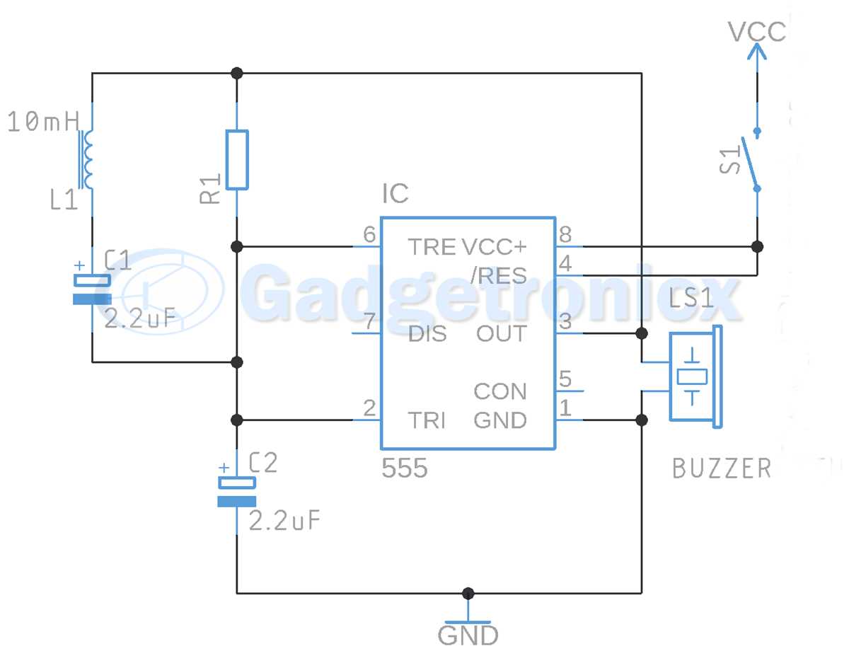 circuit diagram for 555 timer