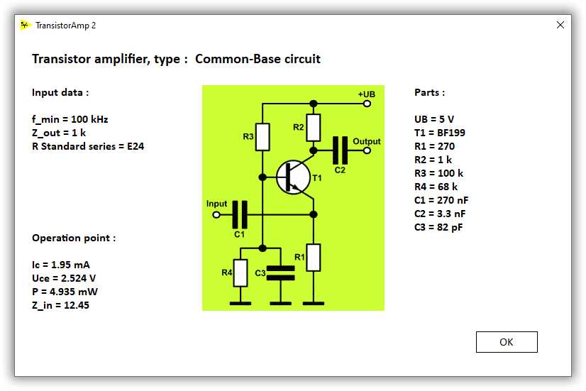 common base amplifier schematic diagram