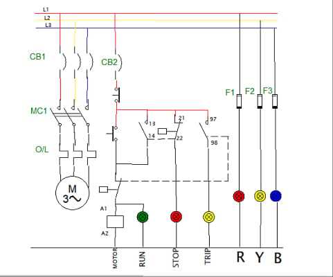 direct online motor control circuit diagram