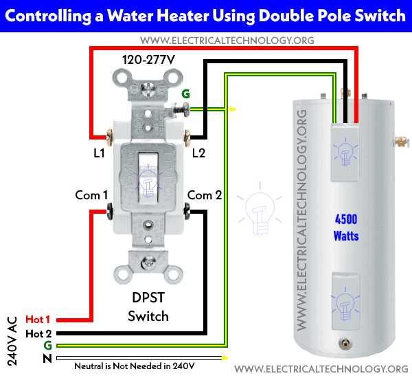 double pole switch circuit diagram
