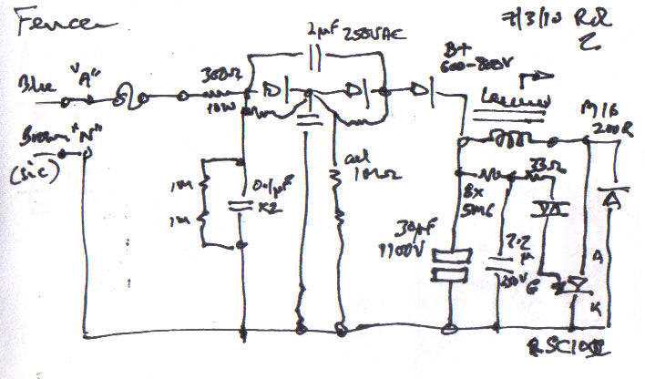 electric fence charger circuit diagram