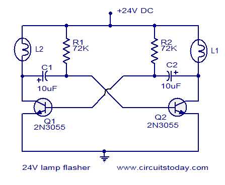 electronic flasher relay circuit diagram